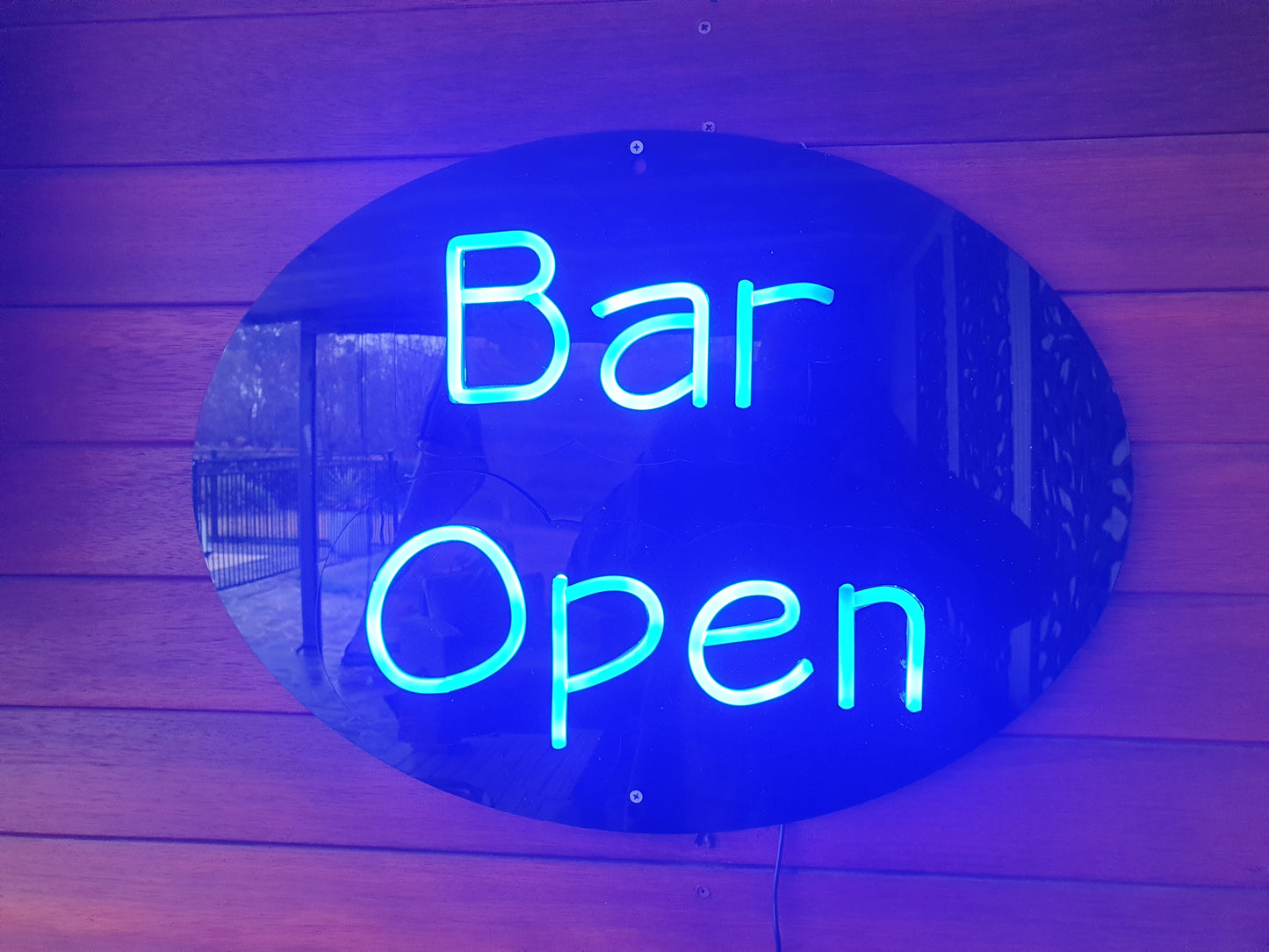 Bar Open blue LED sign