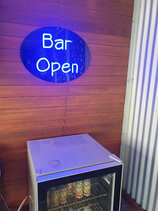 Bar Open blue LED sign