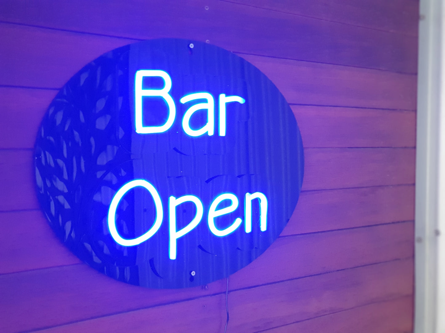 Bar Open blue LED sign