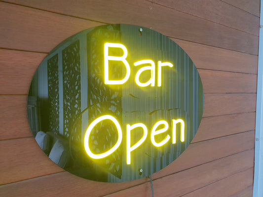 Bar Open yellow LED sign